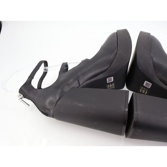 Larroude Alexa Gladiator Platform Heels Platform Pump Size 10 Black Leather Boho - Picture 8 of 14